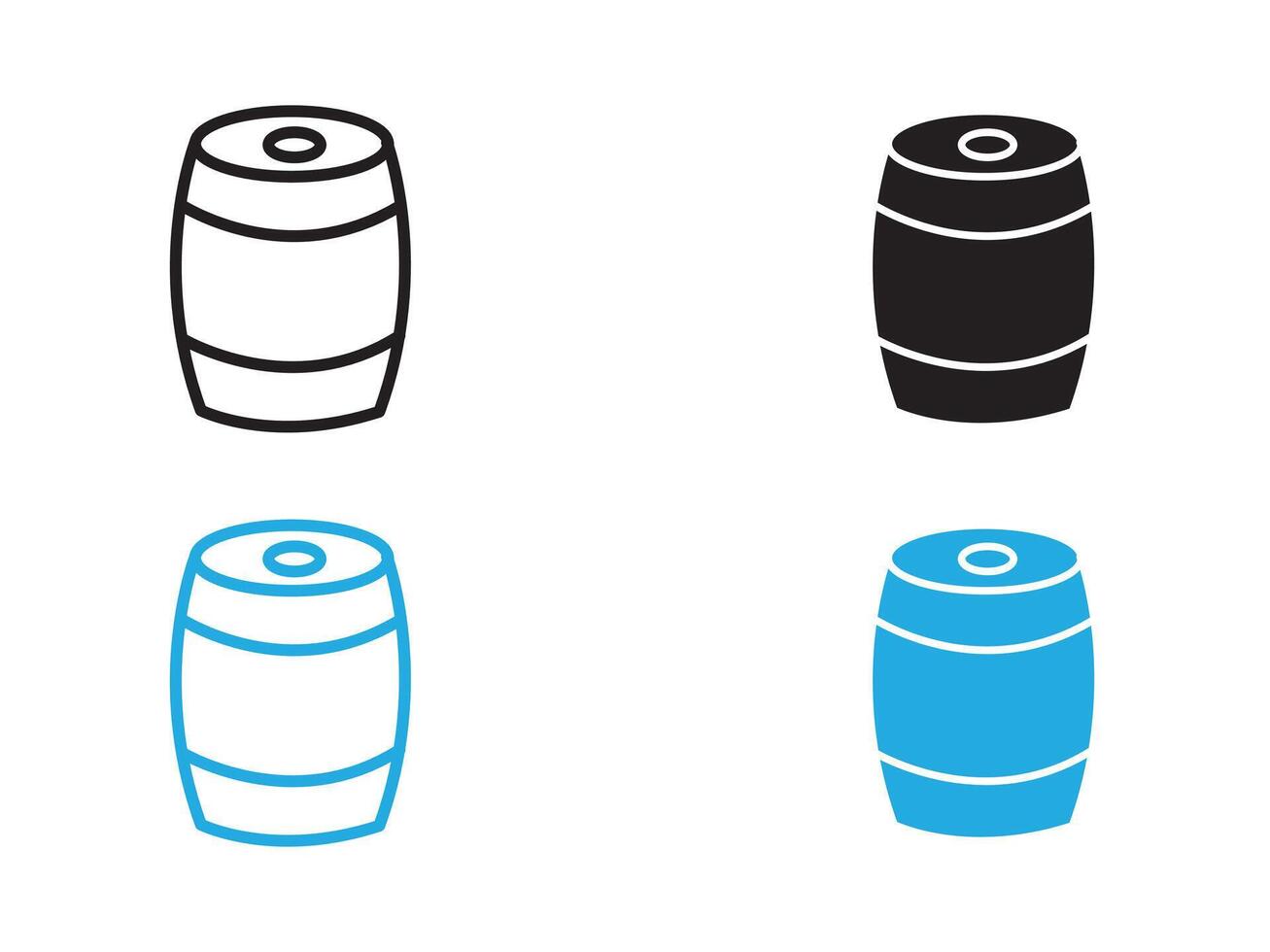 Barrel of beer icon black and white outline sign vector
