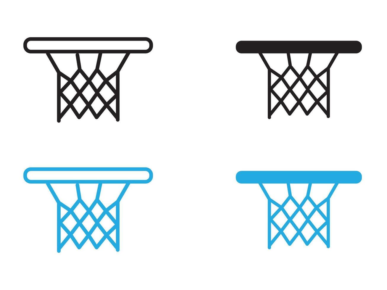 Basketball Hoop icon black and white outline sign vector