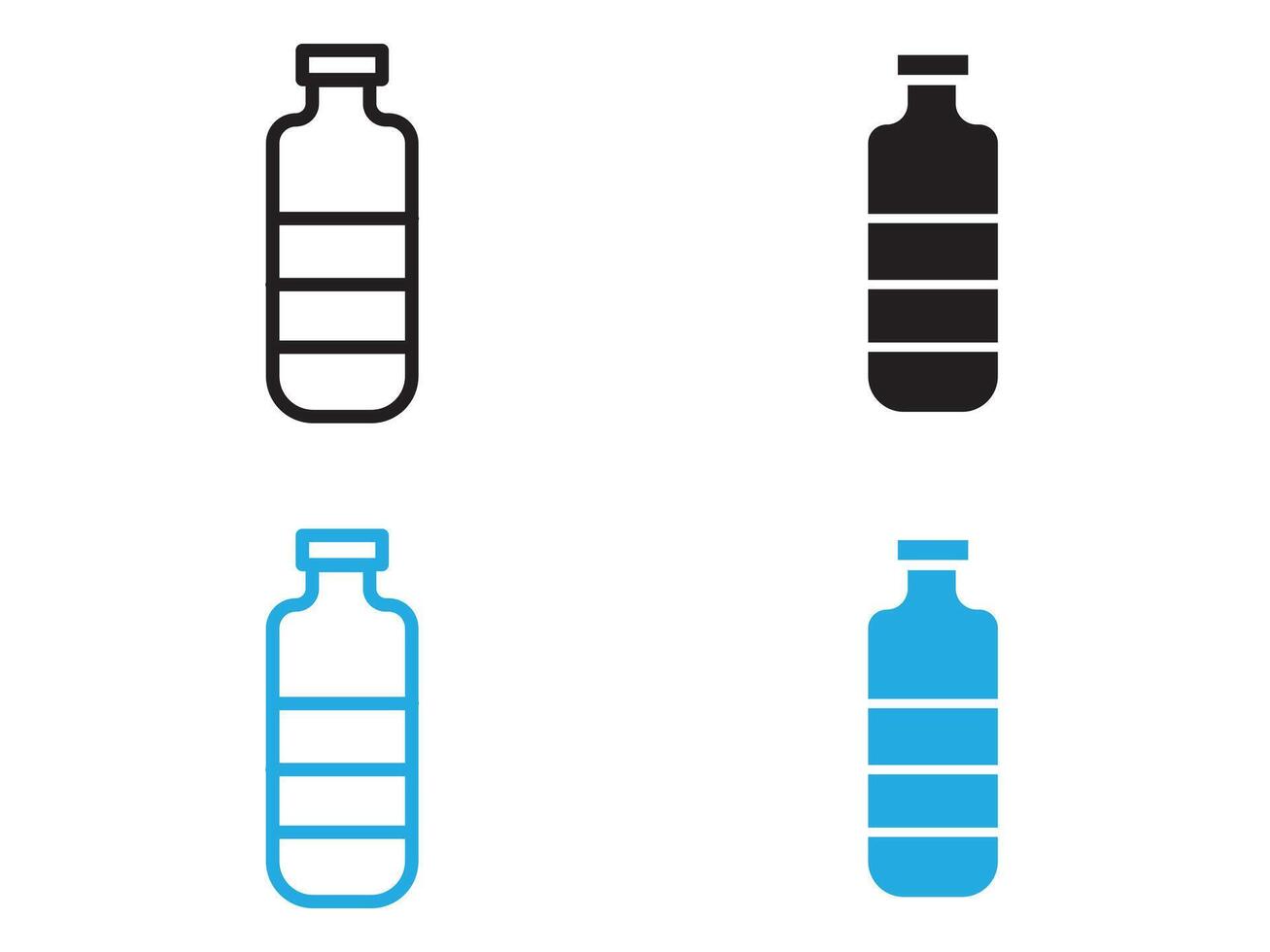 Bottle icon black and white outline sign vector