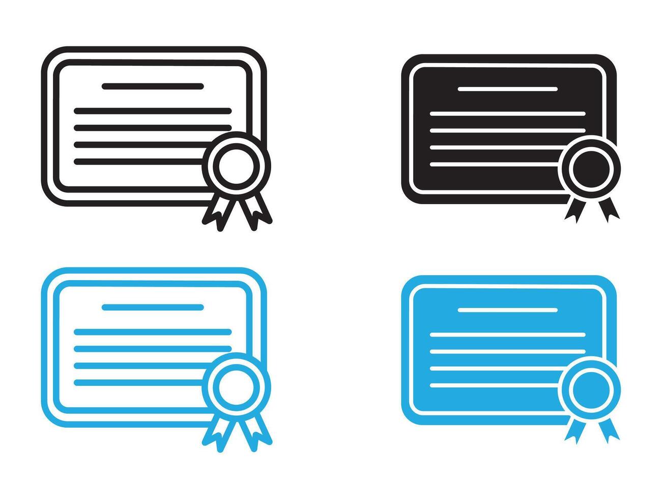 certificate icon set vector