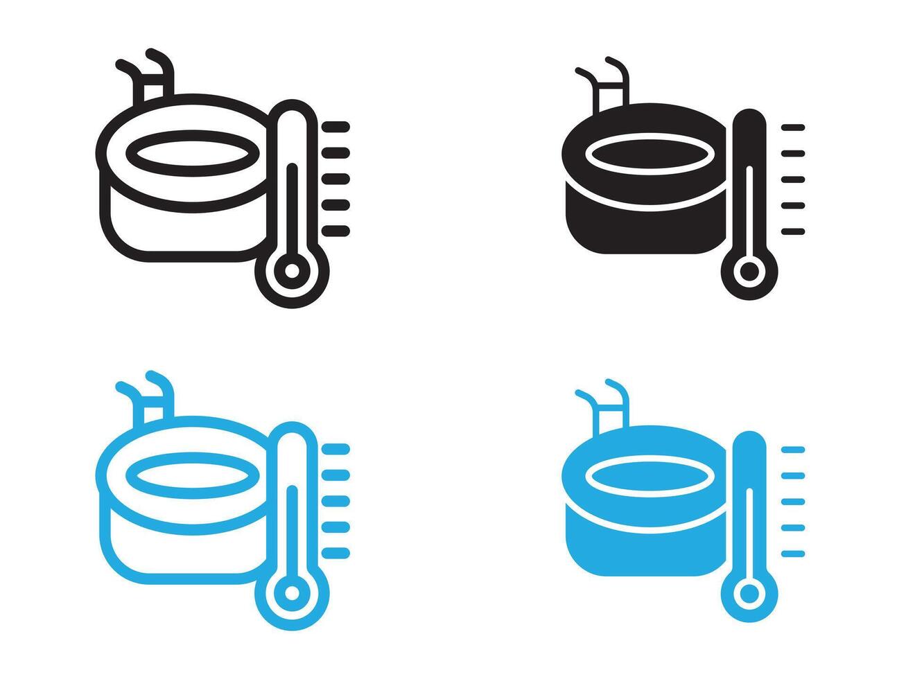 Cold plunge icon black and white outline sign vector