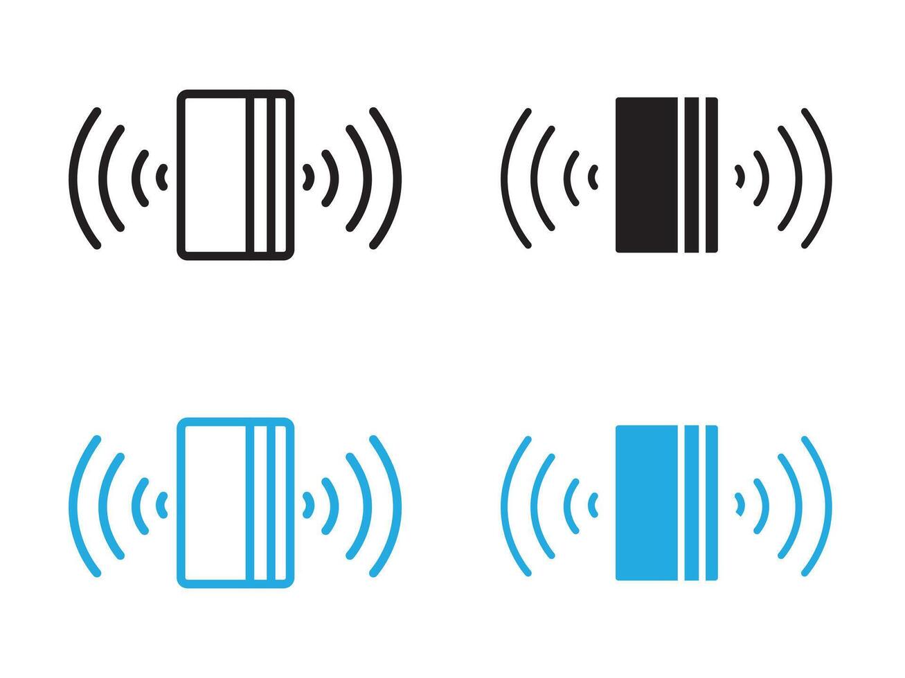 Contactless Payment icon black and white outline sign vector