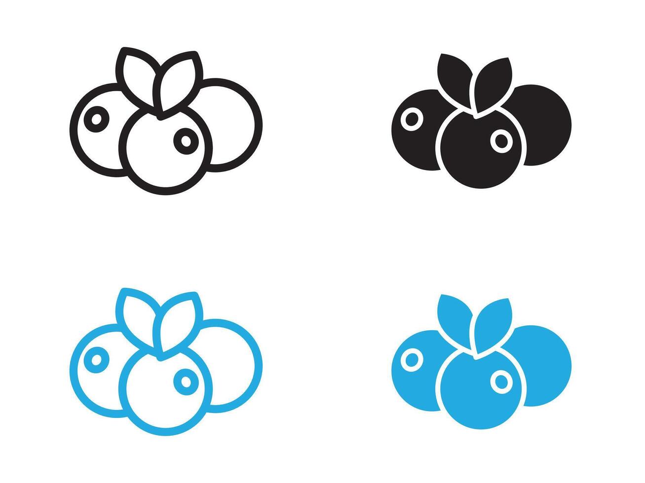 Cranberry icon black and white outline sign vector