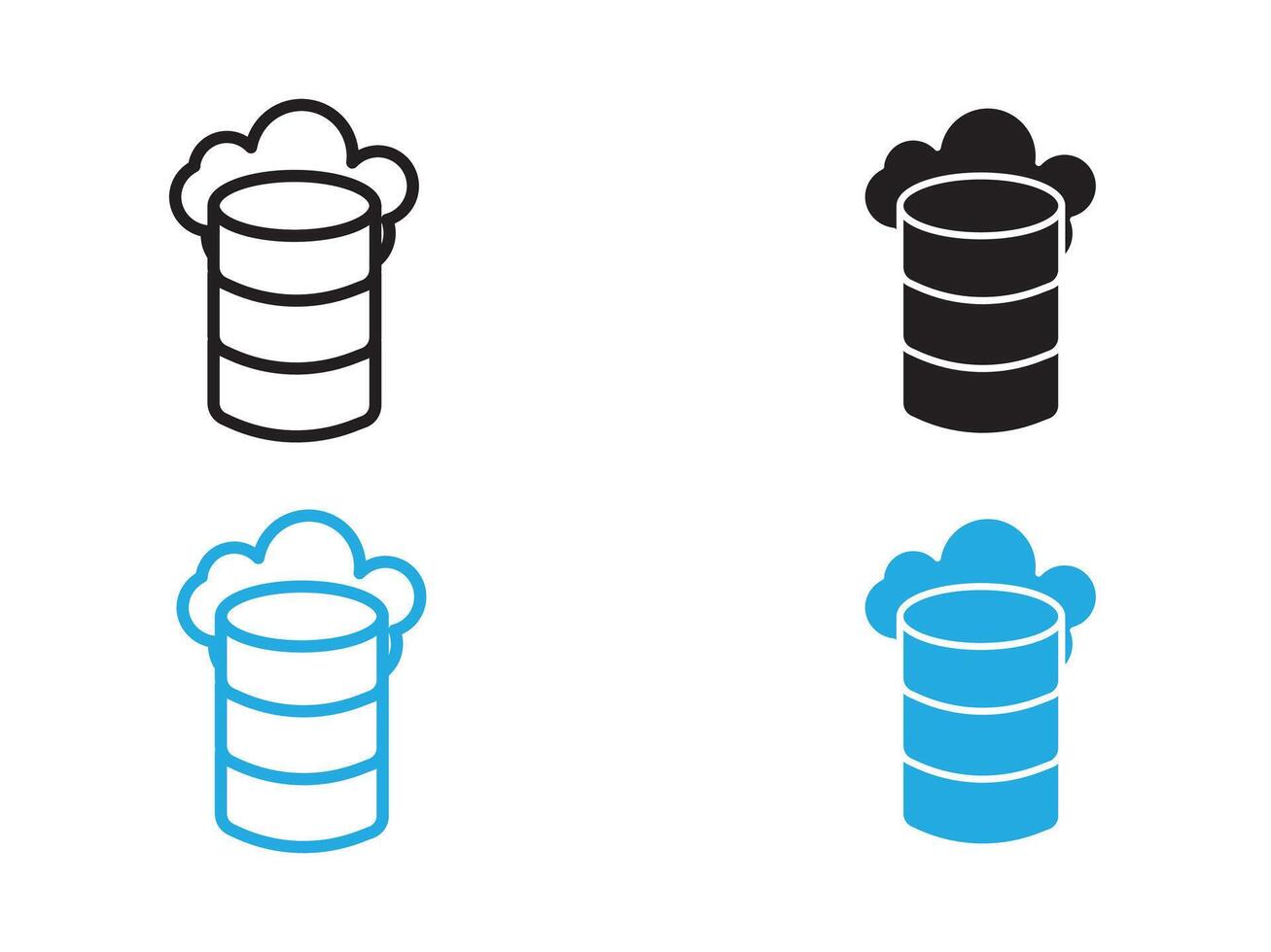 Data storage icon black and white outline sign vector