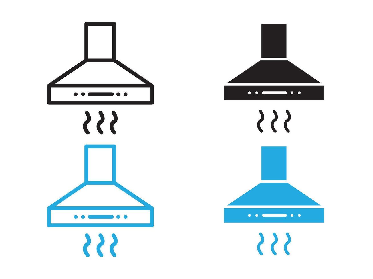 Extractor Hood icon black and white outline sign vector