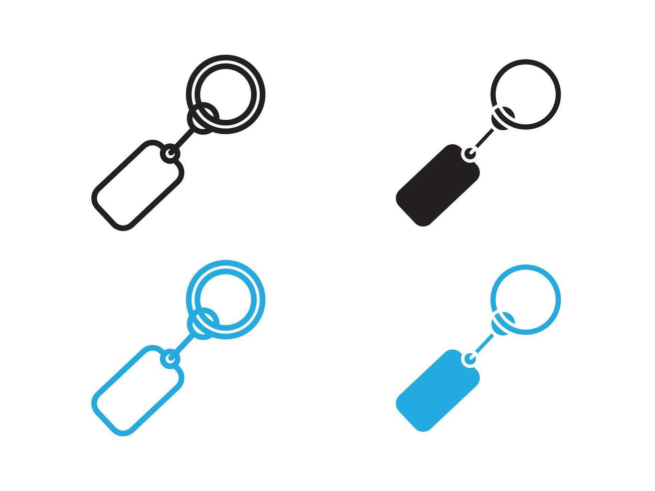 Key Chain Icon black and white outline sign vector