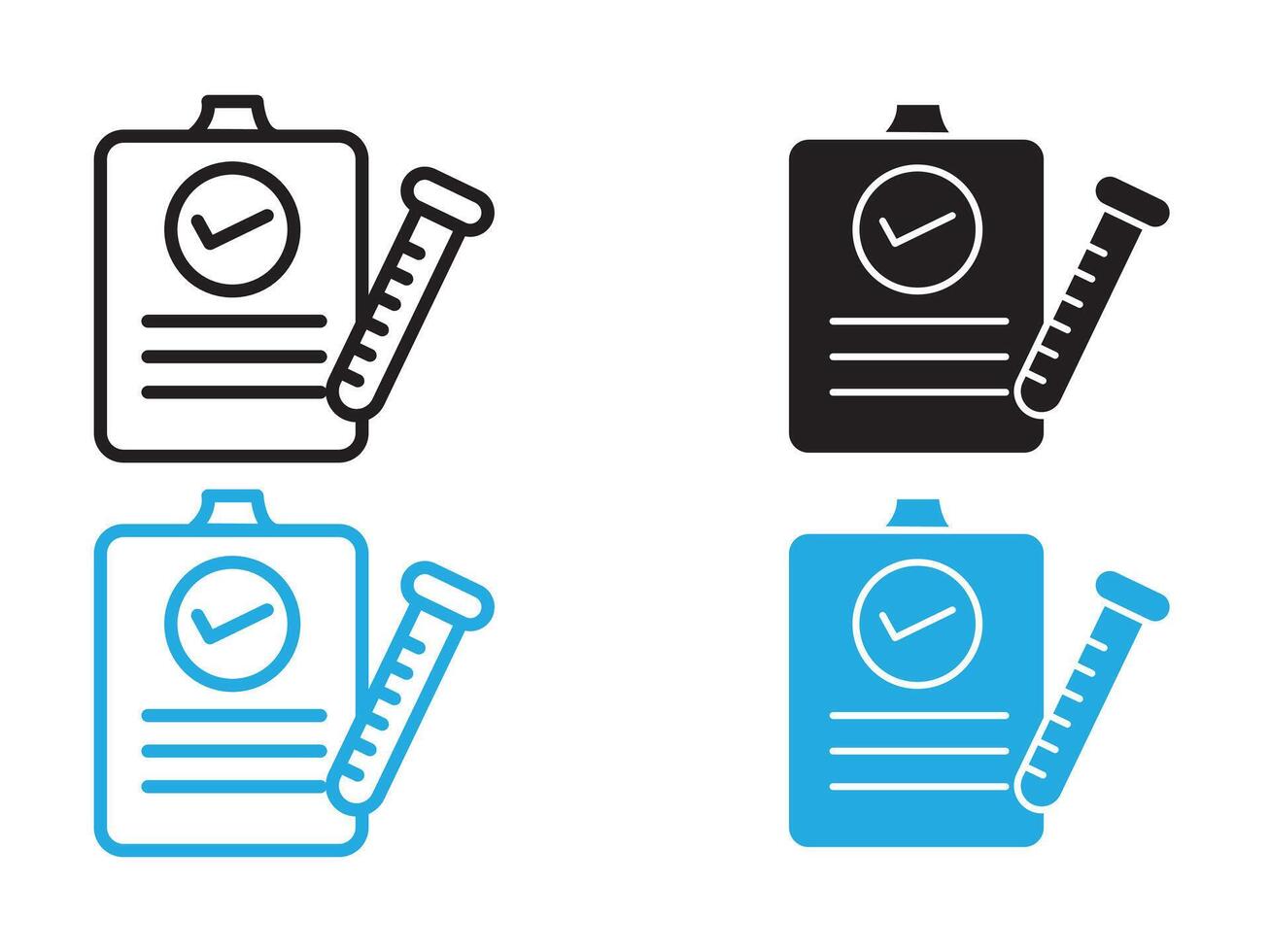Laboratory test icon black and white outline sign vector