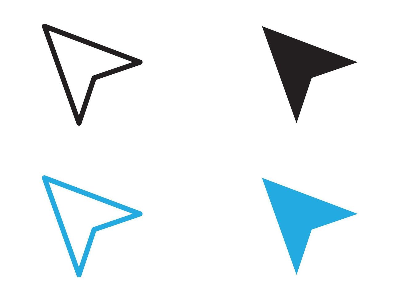 Navigator arrow icon black and white outline sign vector