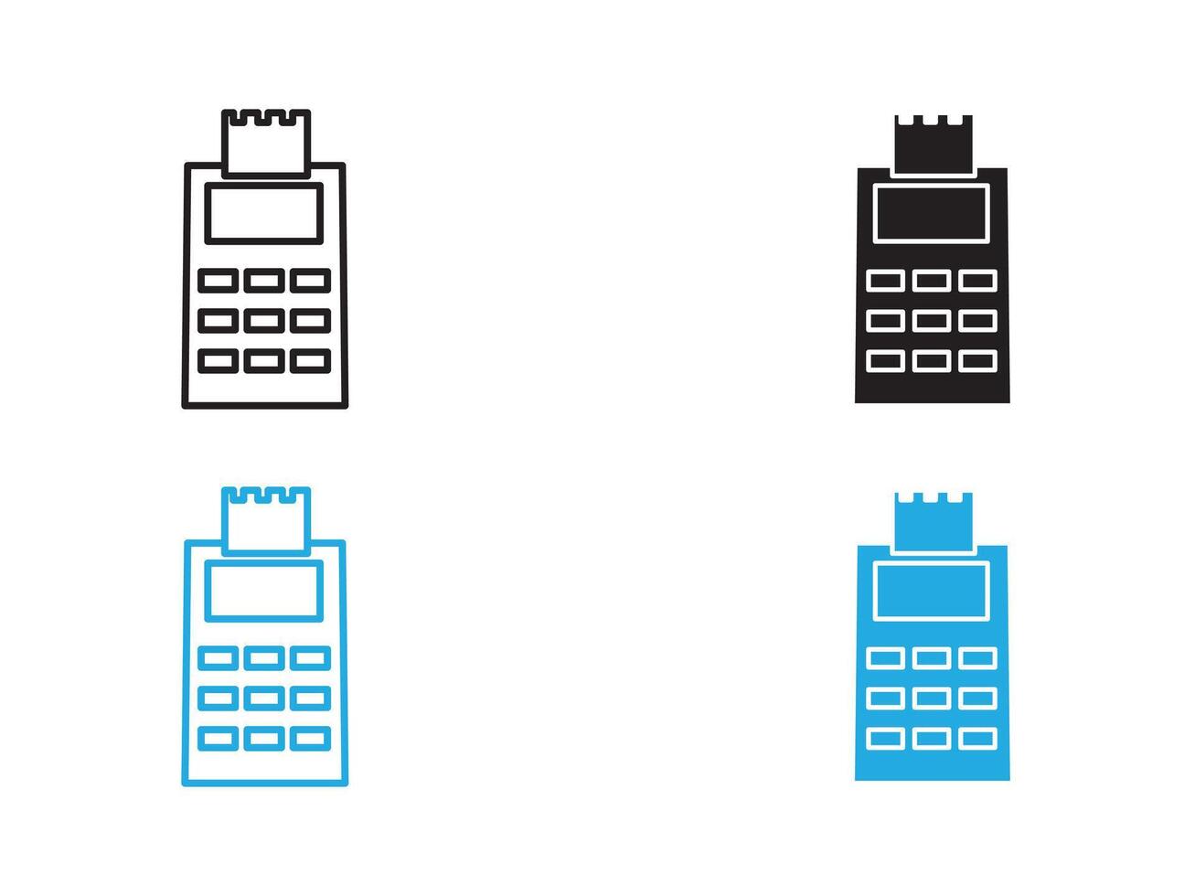 Payment terminal icon black and white outline sign vector