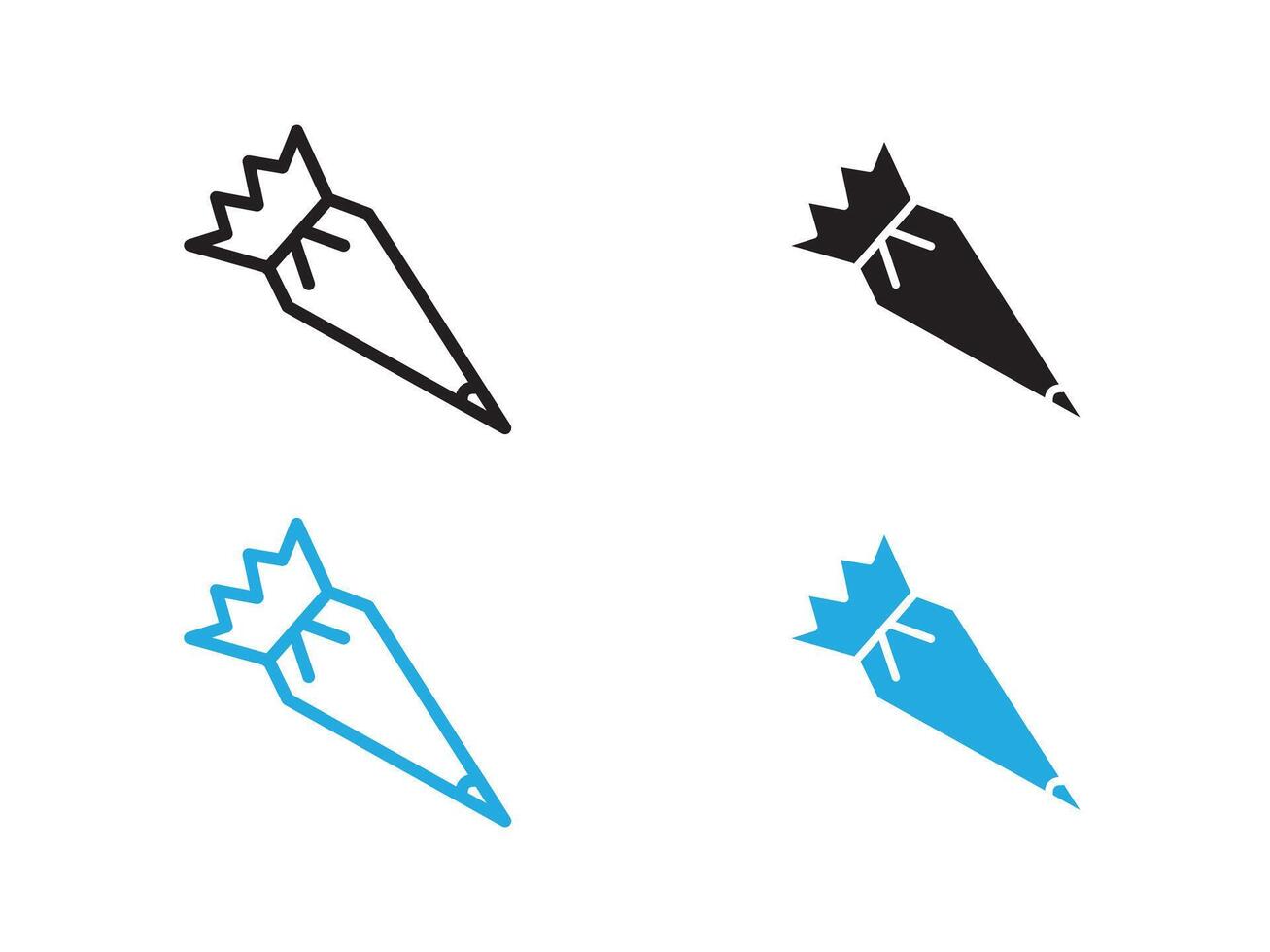 Pastry bag icon black and white outline sign vector