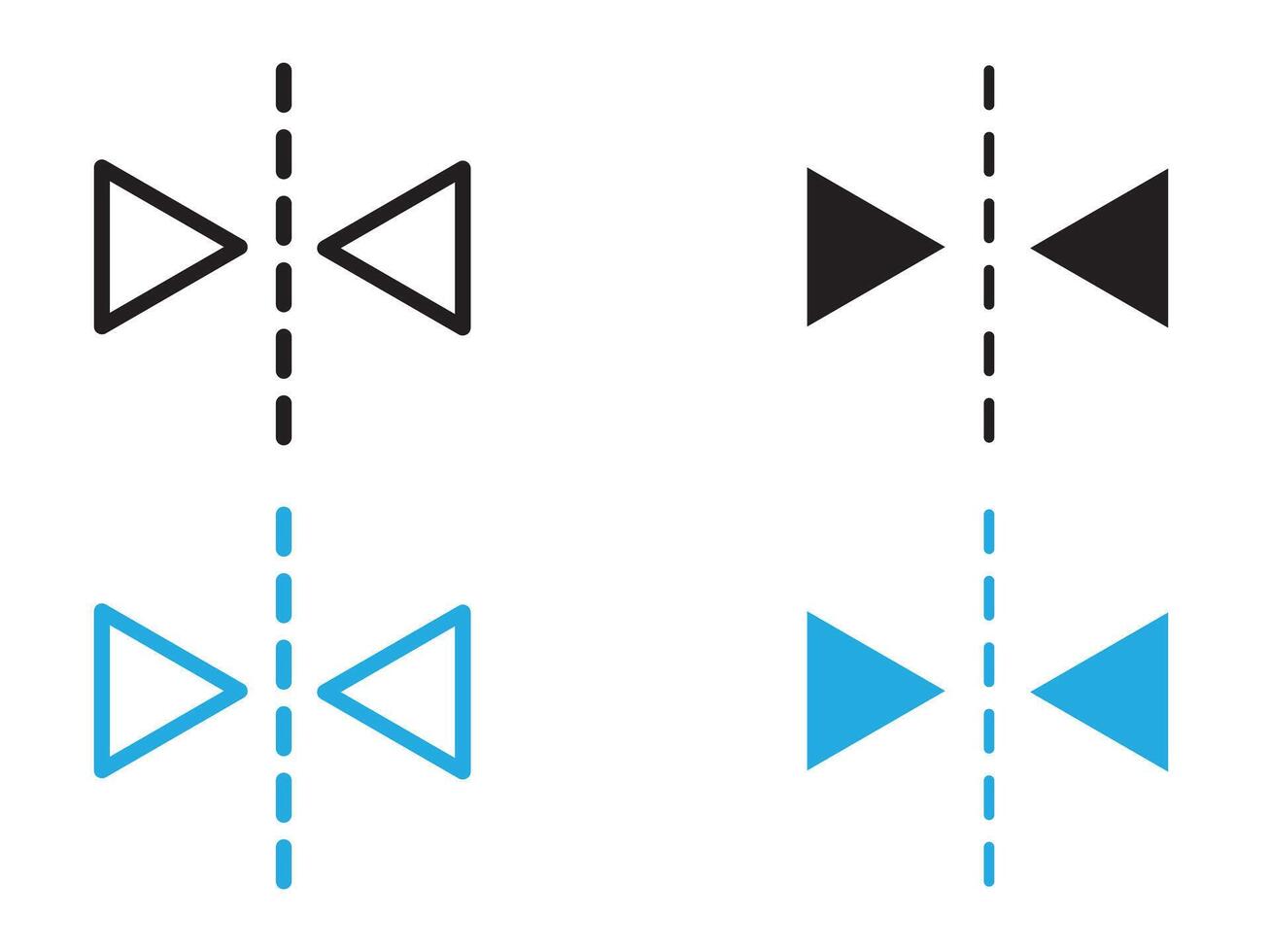 Reflect tool icon black and white outline sign vector