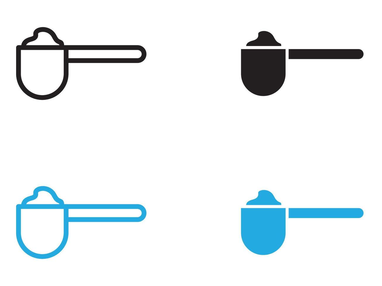 Scoop icon black and white outline sign vector