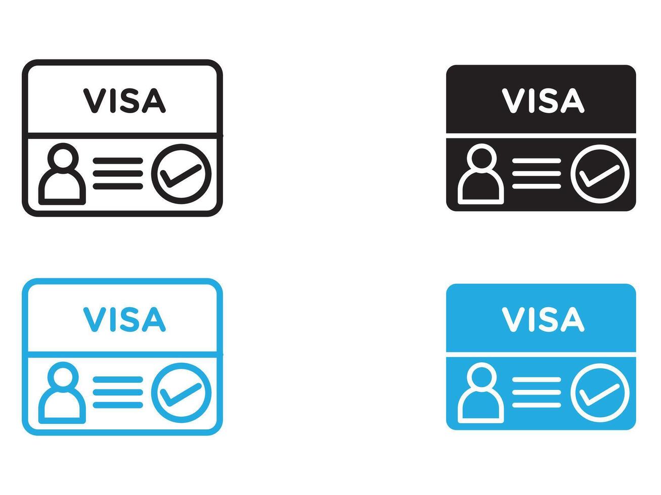 Start up visa icon black and white outline sign vector