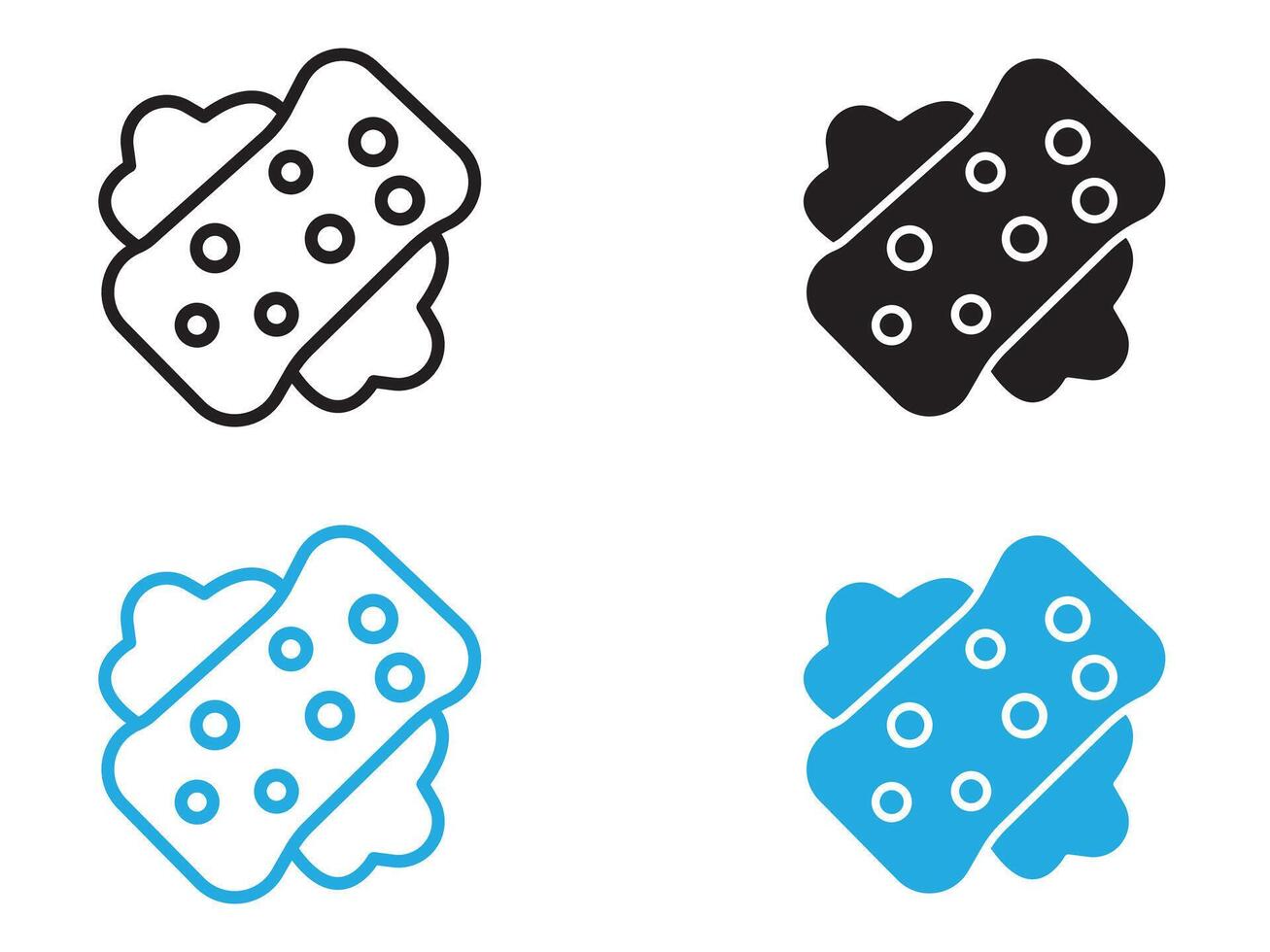 Sponge with foam icon black and white outline sign vector