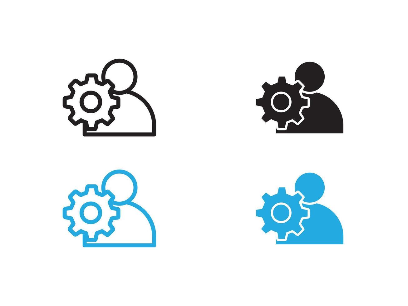 User Management Icon black and white outline sign vector