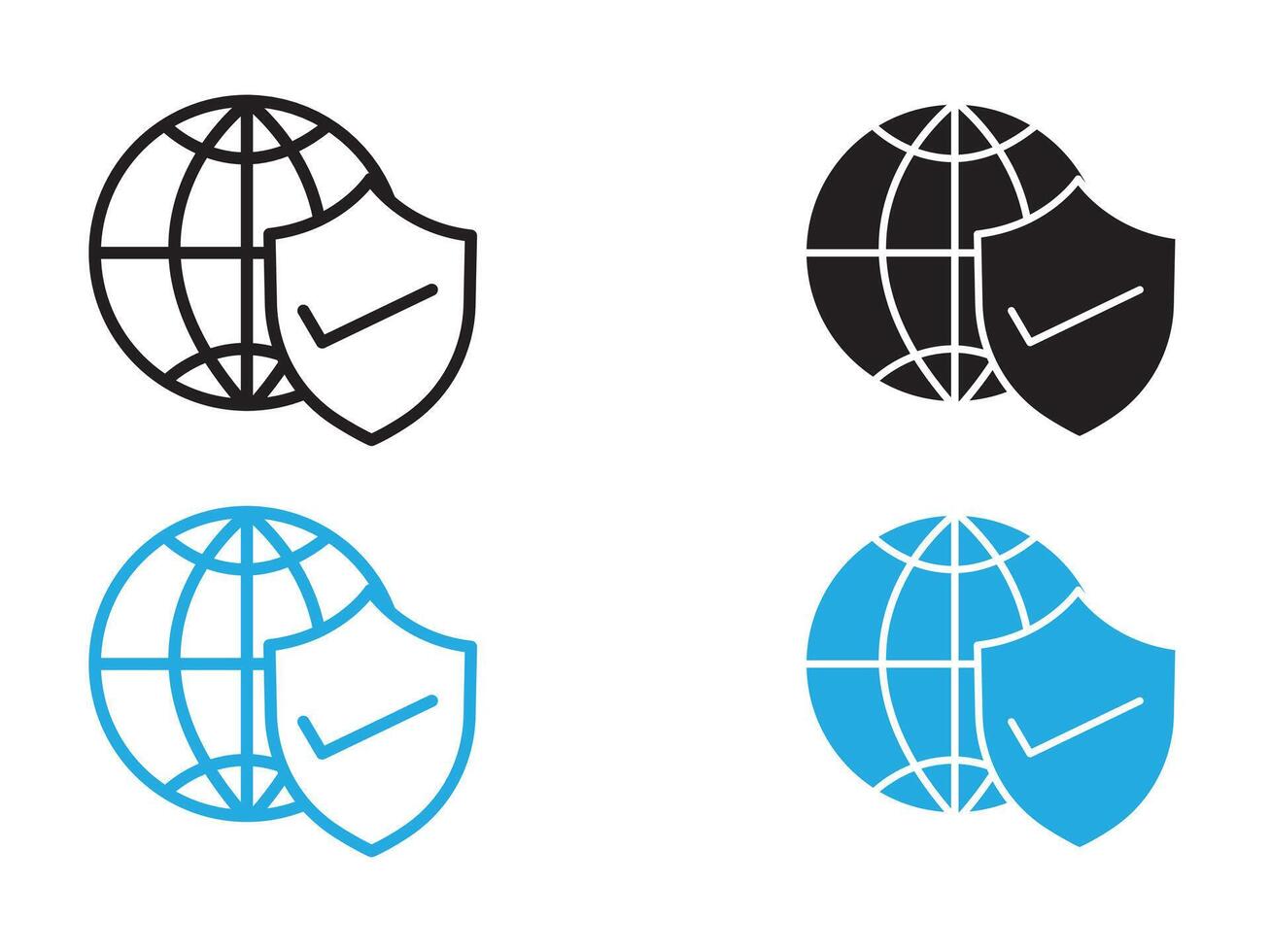 Web Security icon black and white outline sign vector
