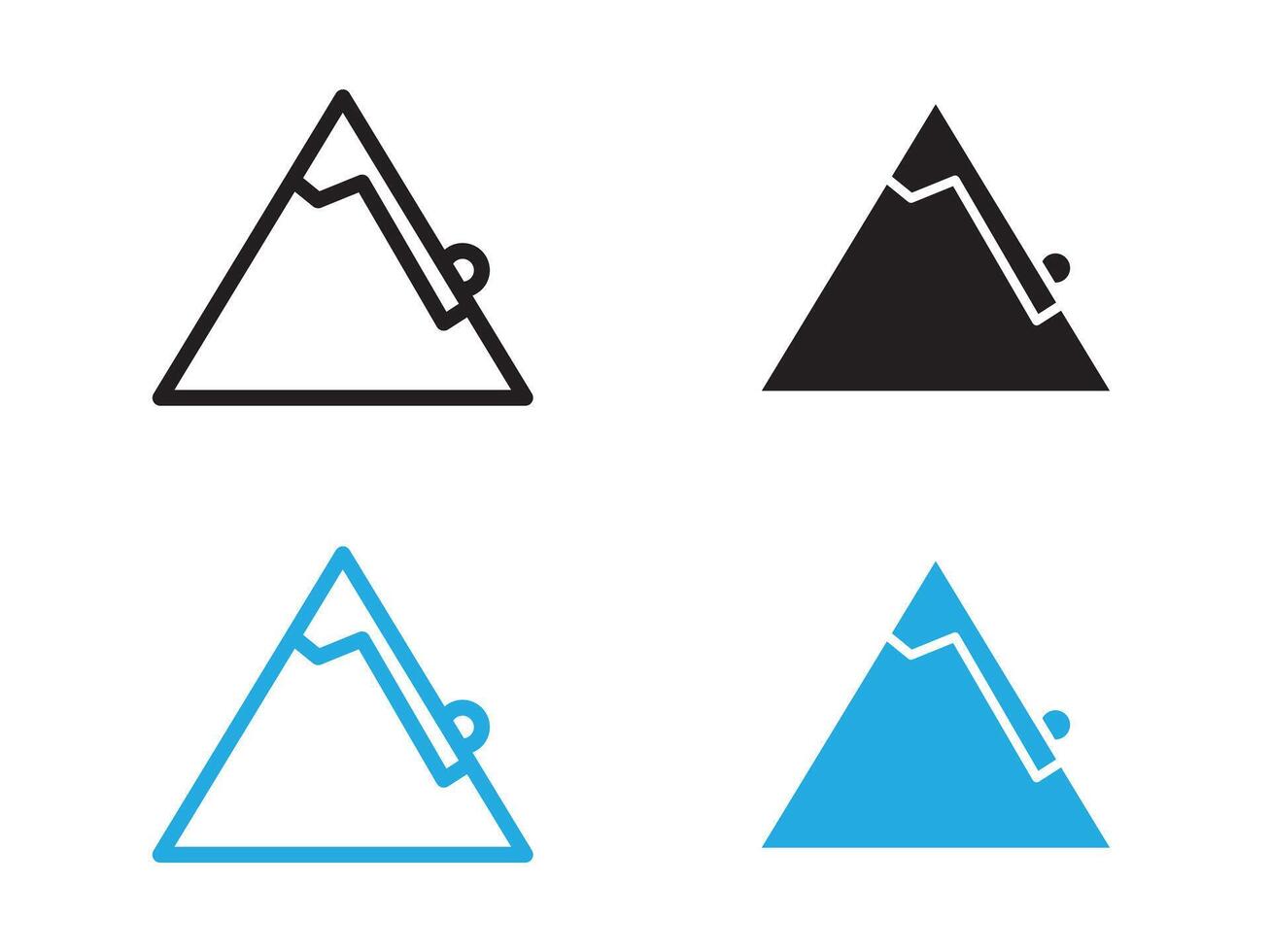 avalanche icon black and white outline sign vector