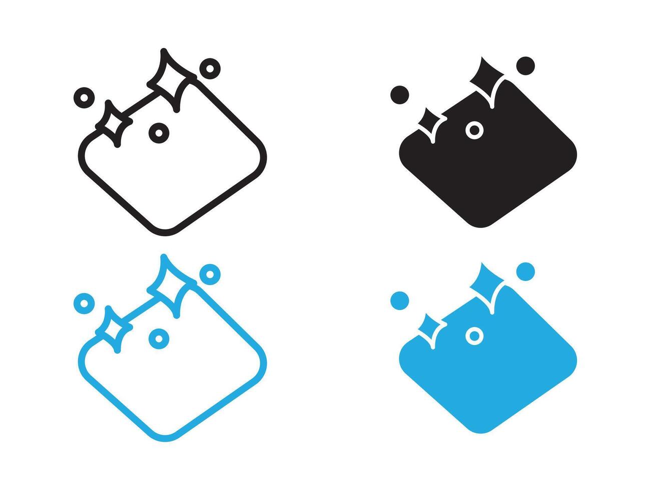 clean surface icon black and white outline sign vector