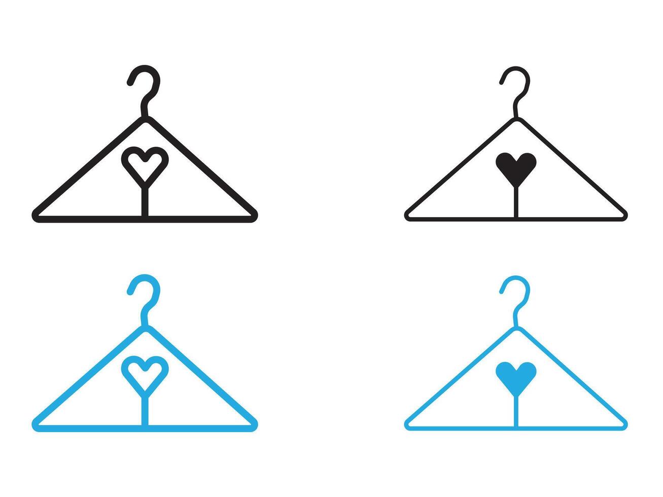 hanger icon black and white outline sign vector