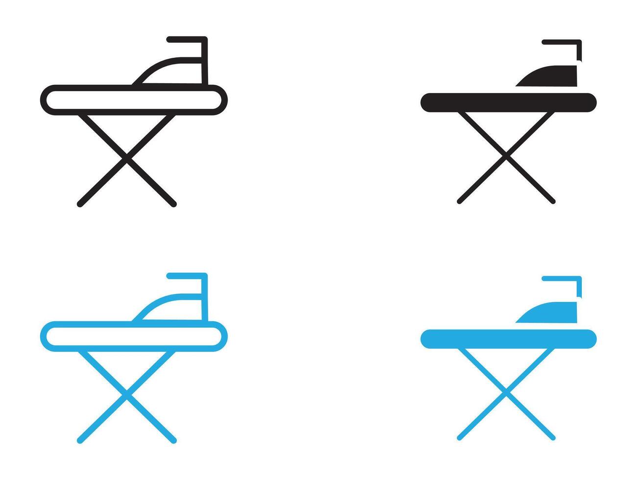 ironing table icon black and white outline sign vector