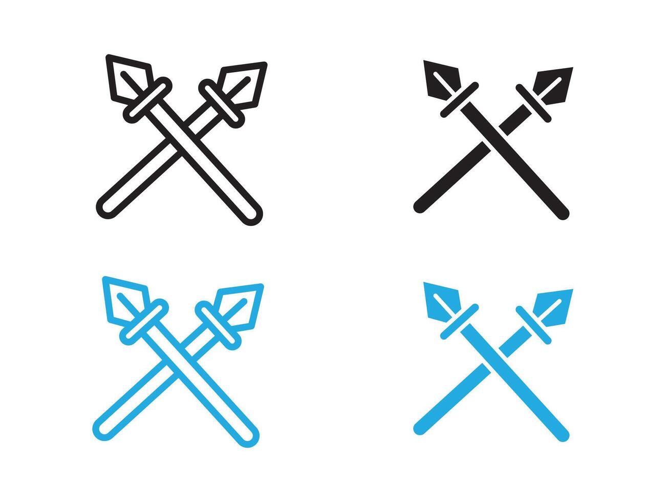 lance icon black and white outline sign vector