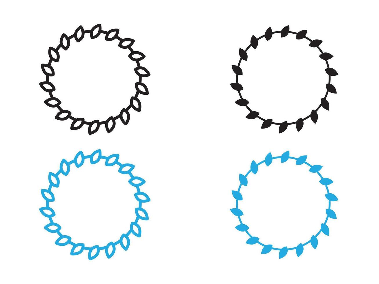laurel wreath icon black and white outline sign vector