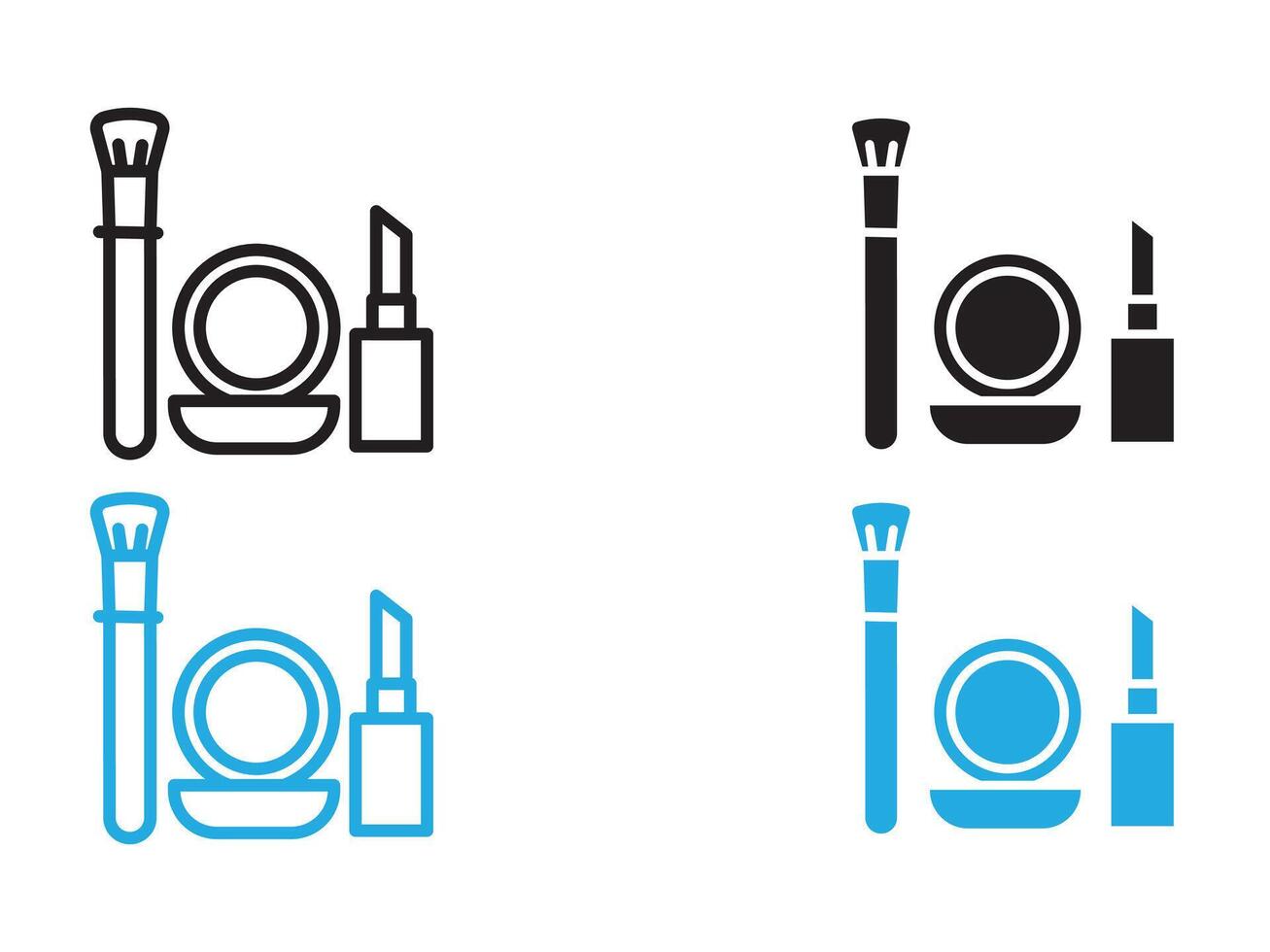 makeup icon black and white outline sign vector