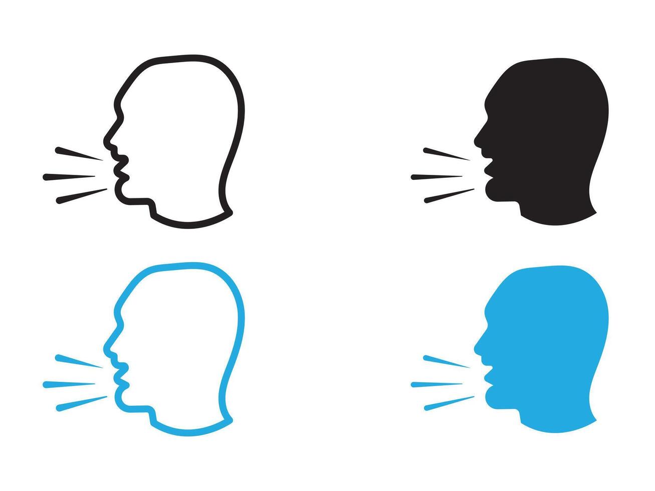 man coughs icon black and white outline sign vector