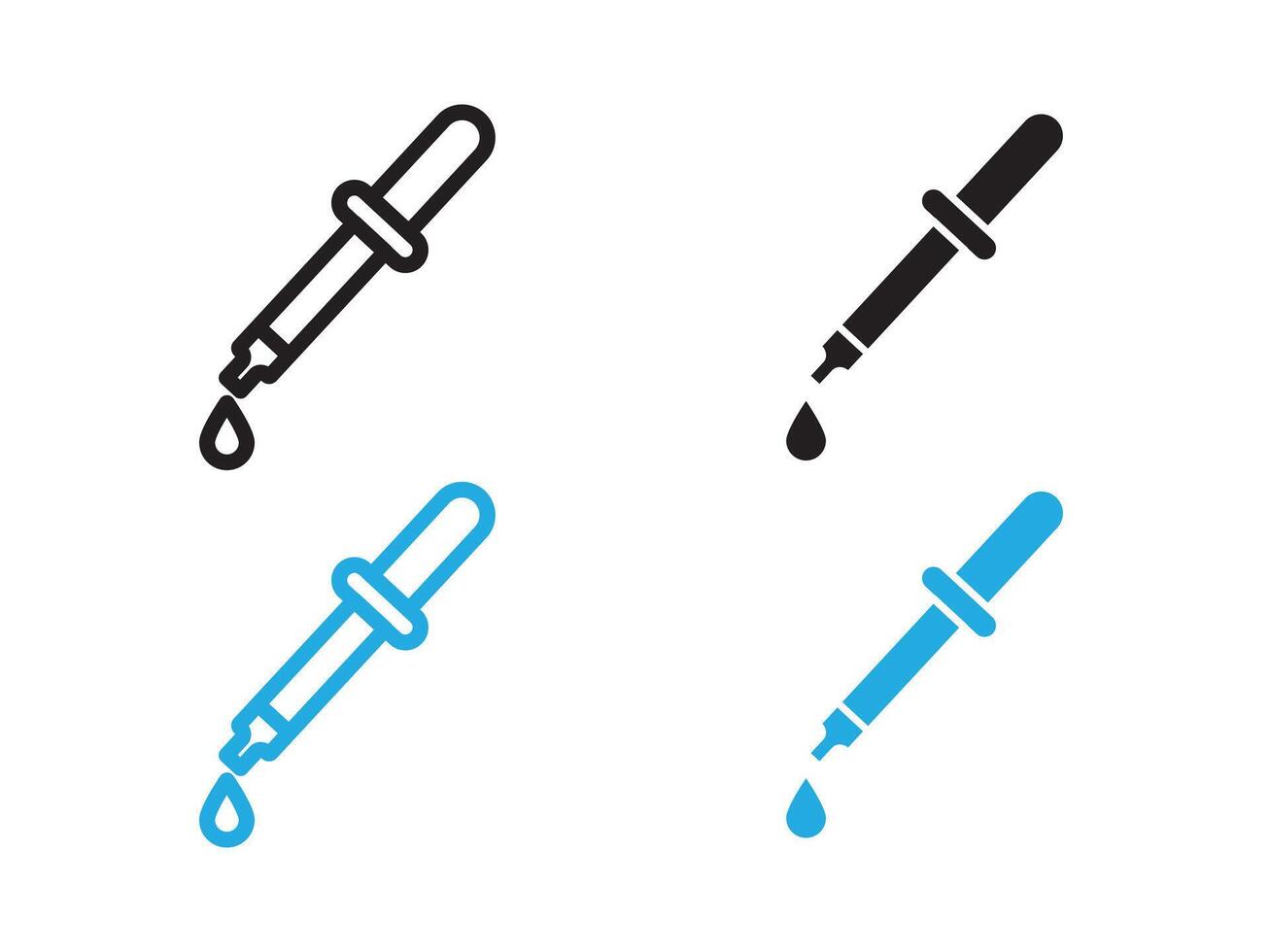 pipette icon black and white outline sign vector