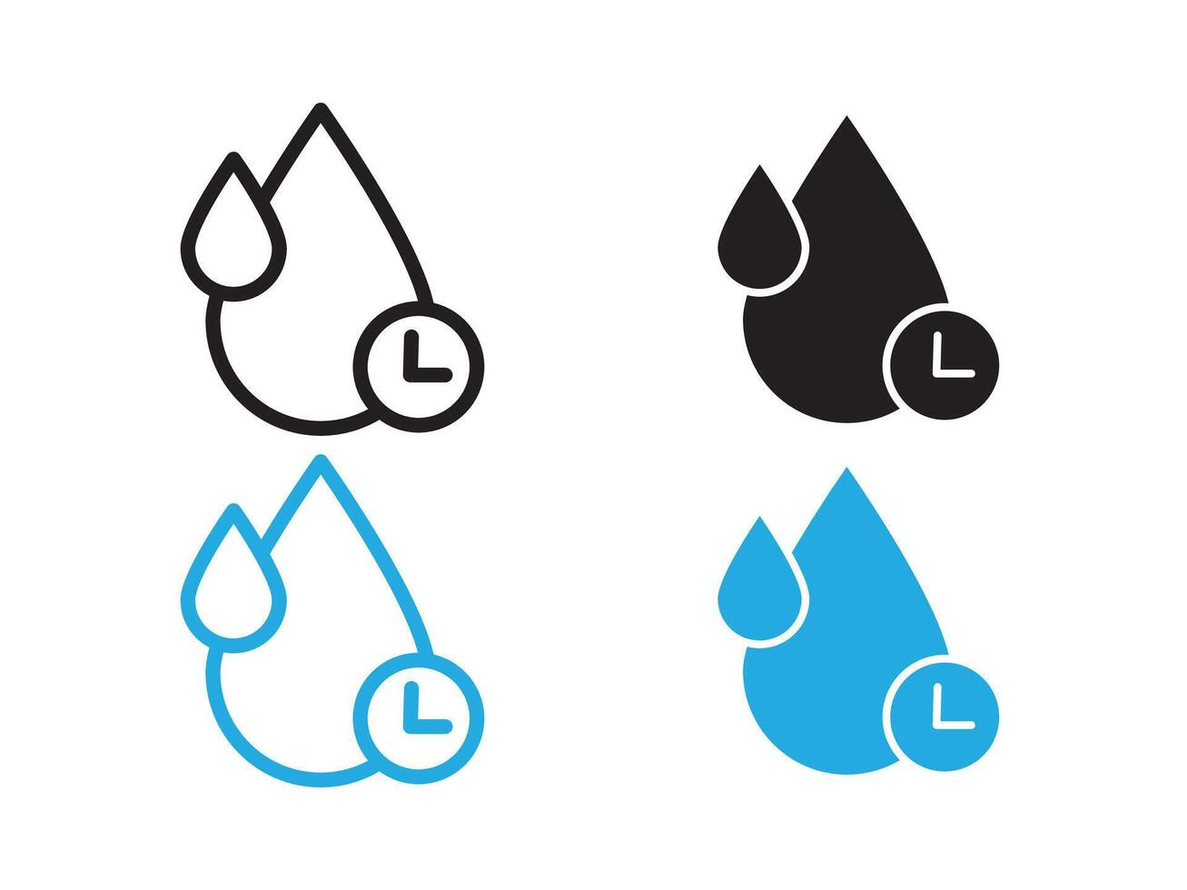 quick dry icon black and white outline sign vector