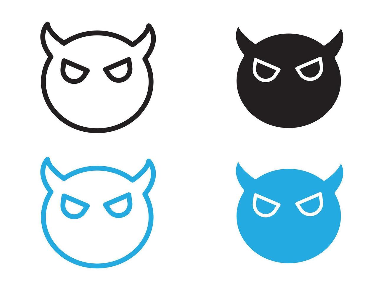 satan evil icon black and white outline sign vector