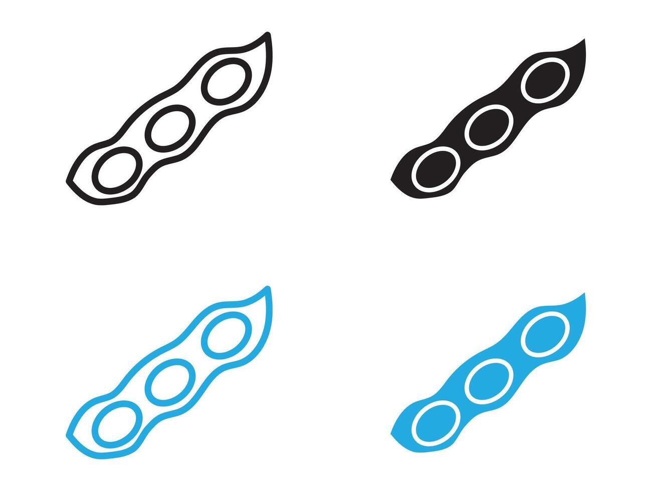 soybeans icon black and white outline sign vector