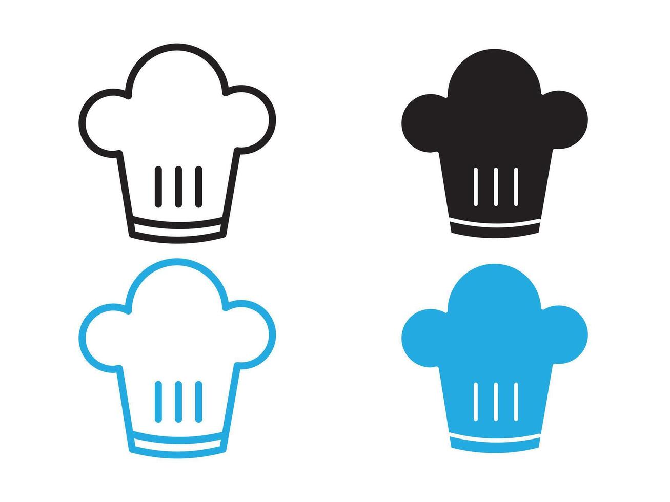 toque icon black and white outline sign vector
