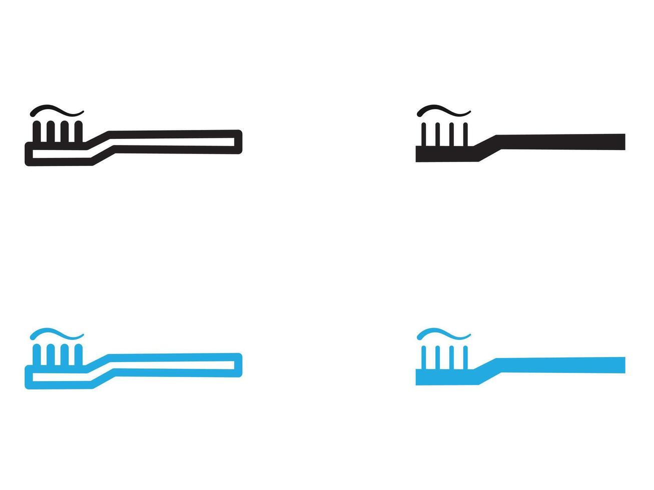 tooth brush icon black and white outline sign vector