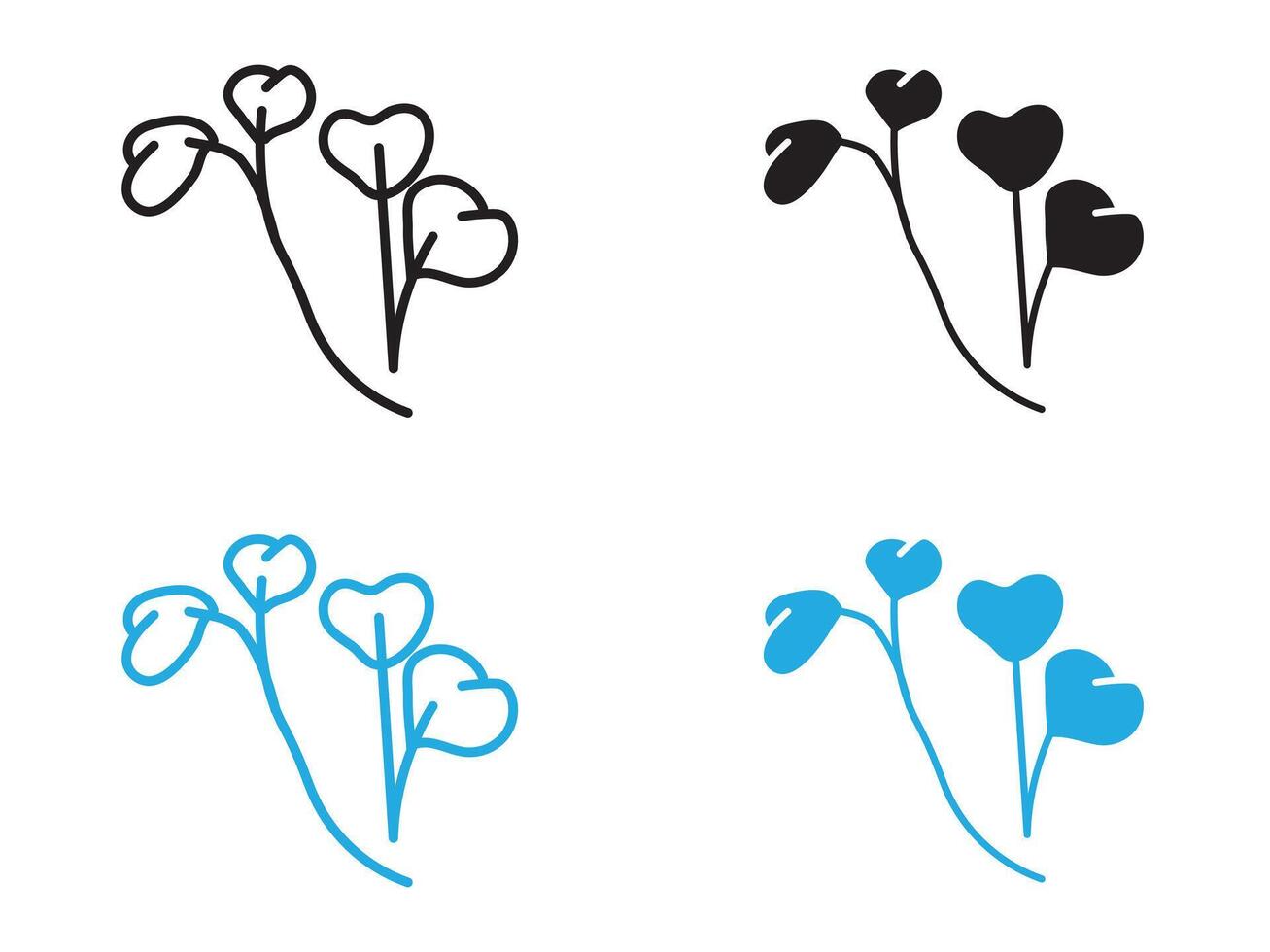 watercress vegetable icon black and white outline sign vector