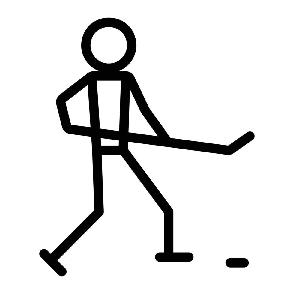 Hockey player icon design in filled and outlined style vector
