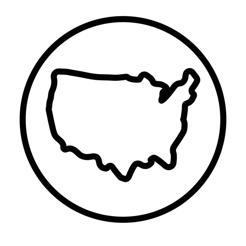 USA Map icon design in filled and outlined style vector
