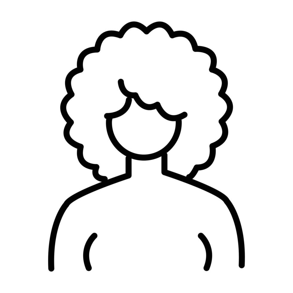 afro-american woman or girl icon design in filled and outlined style vector