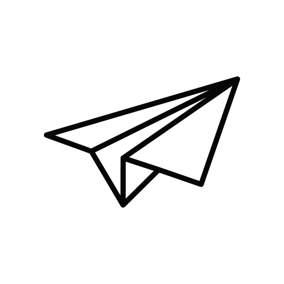 Paper Plane Outline Style Icon On White Background vector