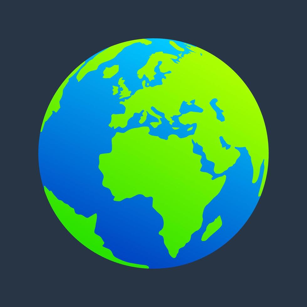 Earth Globe On Black Background Illustration vector