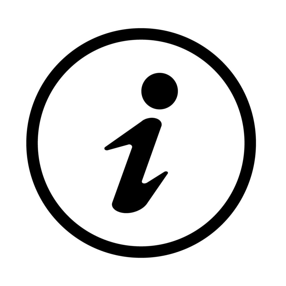 Information Flat Circular Symbol Black Icon vector