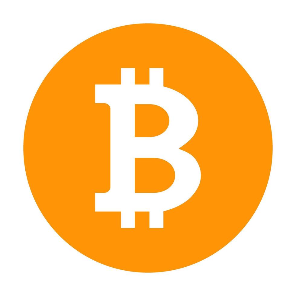 Bitcoin Crypto Currency Circular Icon On White Background Illustration vector