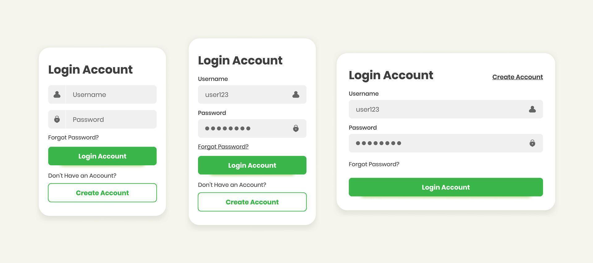 User login page design for mobile and website template vector