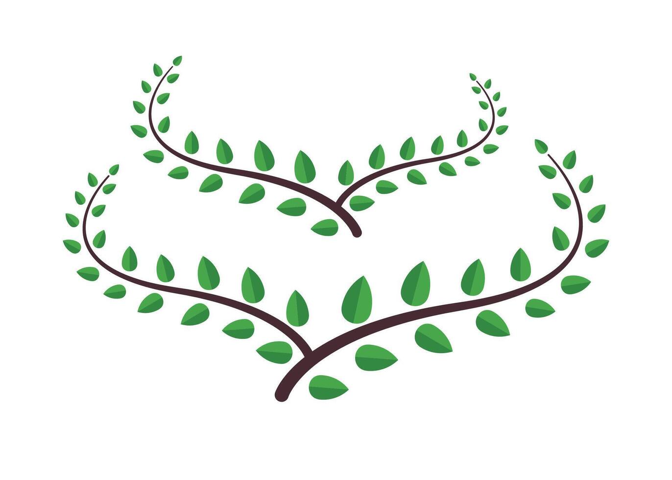 Isolated creeper branches illustration with green leaves on a white background vector