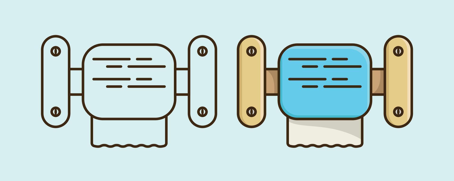 Toilet tissue box minimalist flat illustration with outline vector