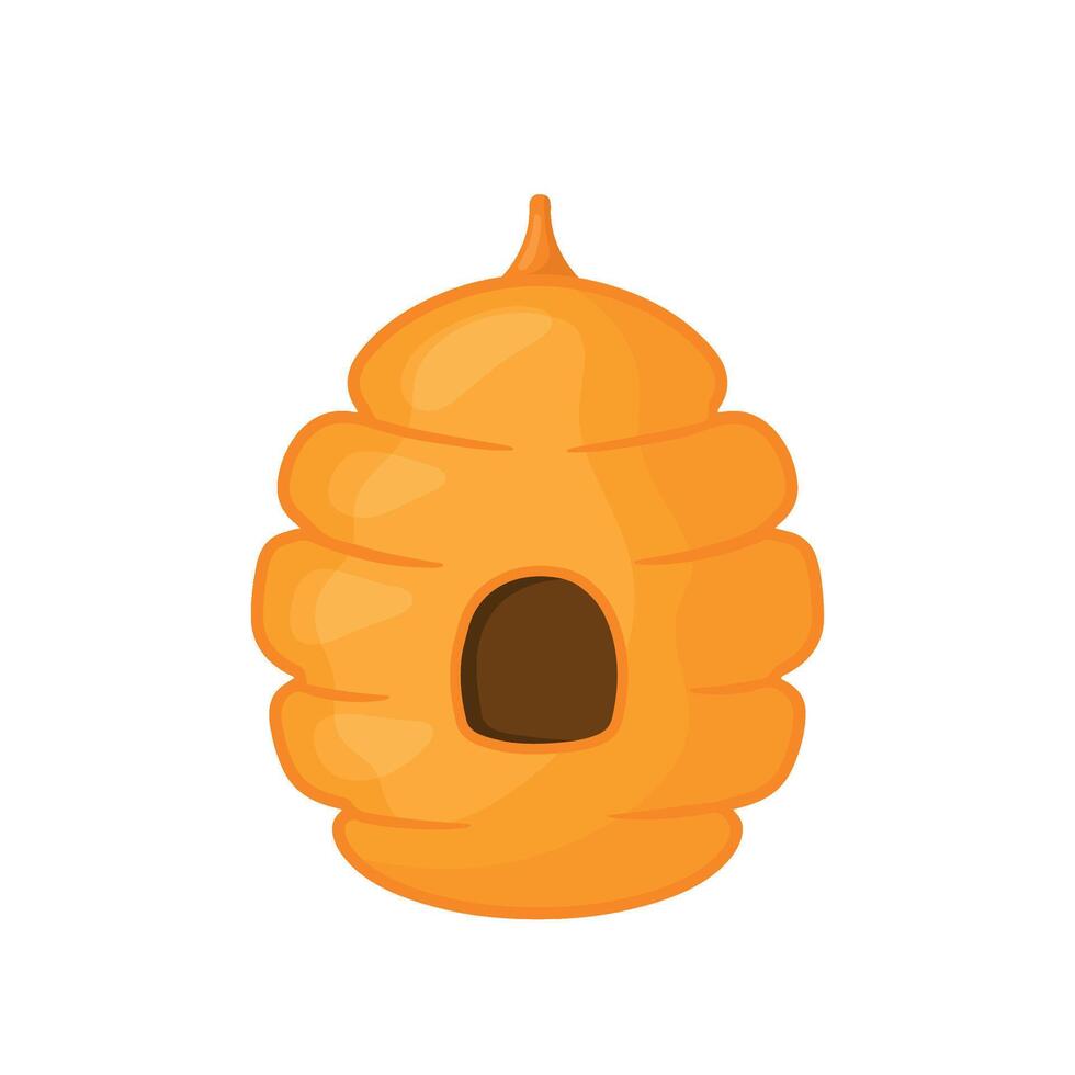 Bee hive icon in cute cartoon hand drawn illustration vector