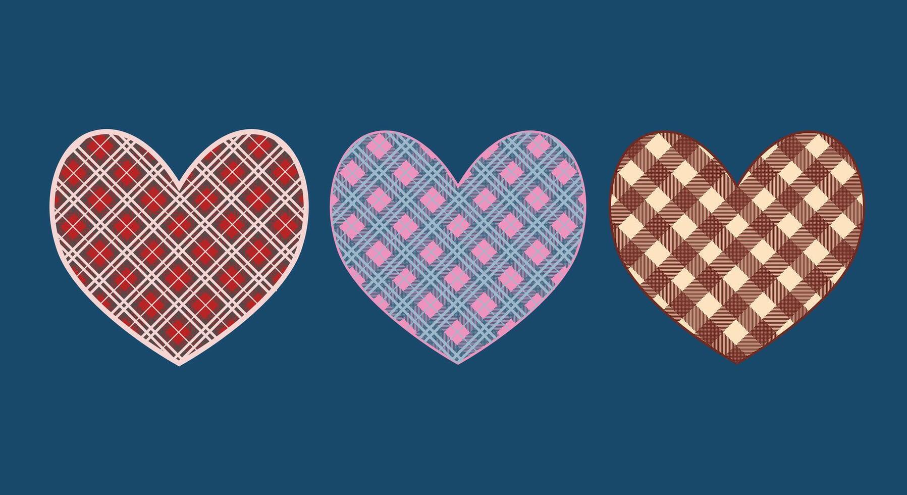 Tree argyle style heart vector