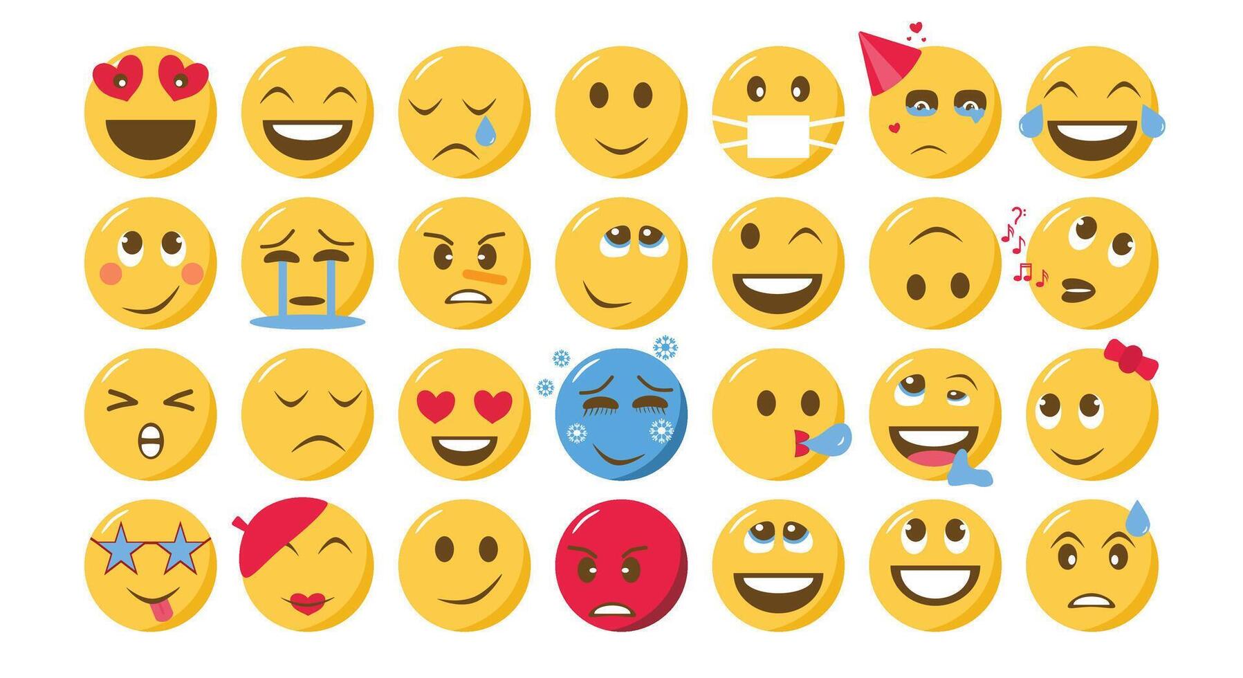 Mixed Emoji Set vector