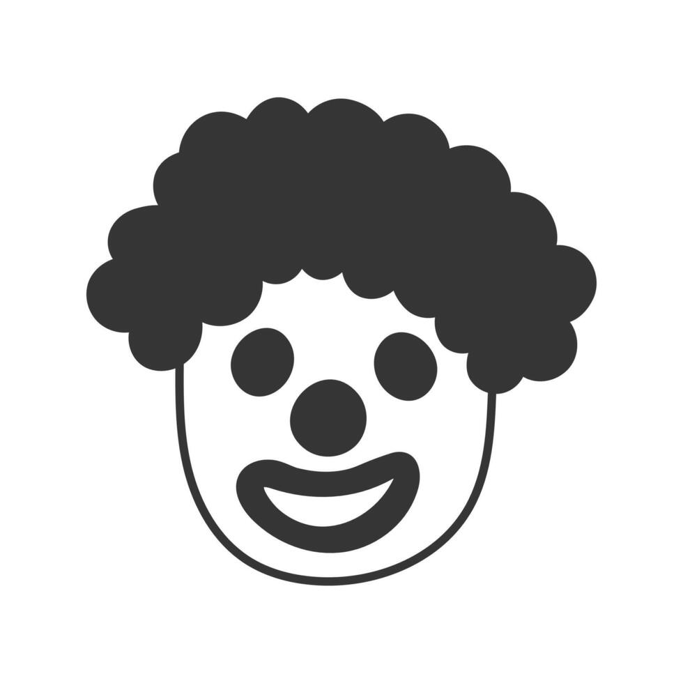 Creepy Clown Head Doodle Icon vector