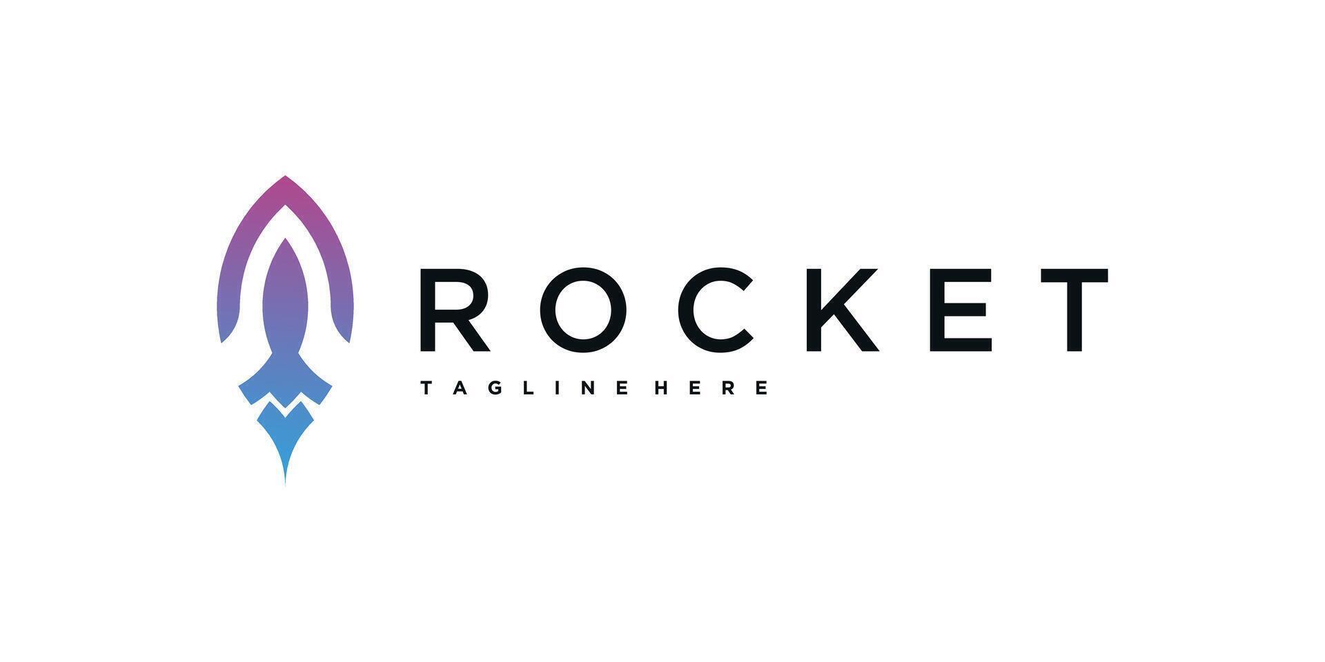 Modern abstract rocket logo design. Premium vector